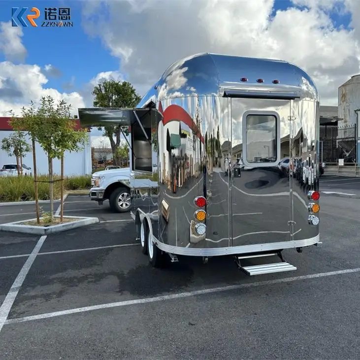 Mobile BBQ Ice Cream Cart Street Concession Food Trailer Foodtruck Airstream Food Truck With Full Kitchen Restaurant Equipment