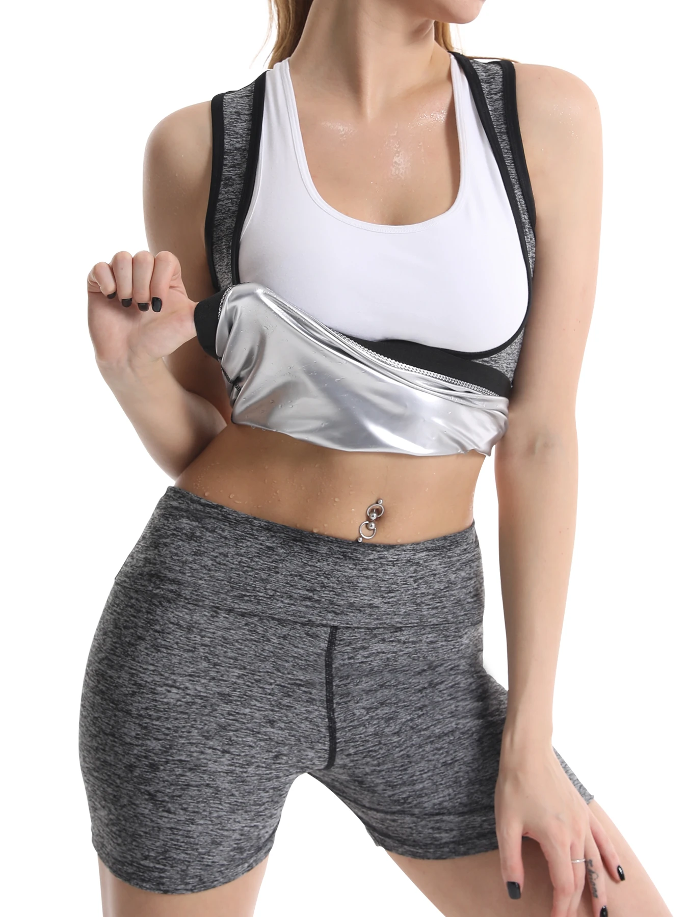 Women's sauna shapewear, sports and fitness sweatshirt vest