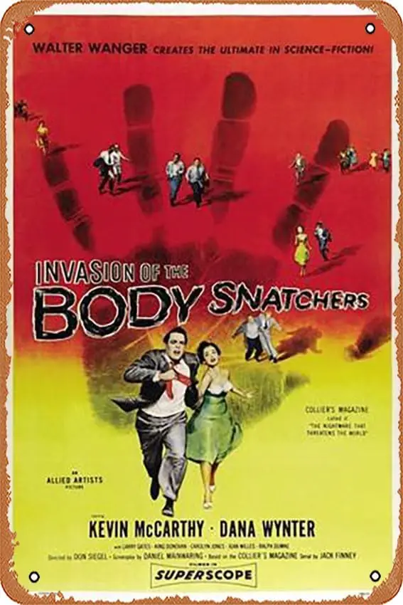 Metal Tin Sign  - Invasion of the Body Snatchers, 1956 - Poster Metal Plaque Cafe, Bar, Home Wall Decor
