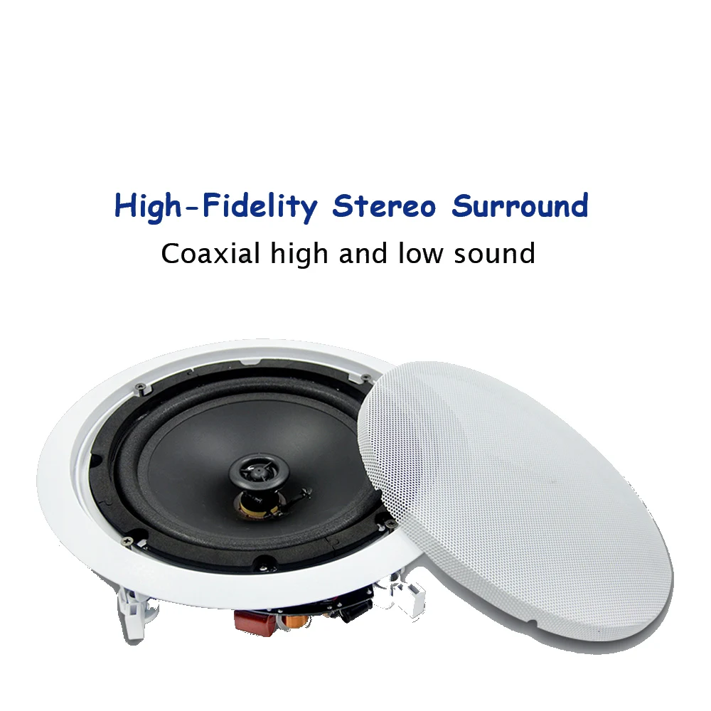 Coaxial Ceiling Speaker HiFi Surround Sound Quality PA Background Music Pro Loudspeaker Perfect for Cafe Party Living Room