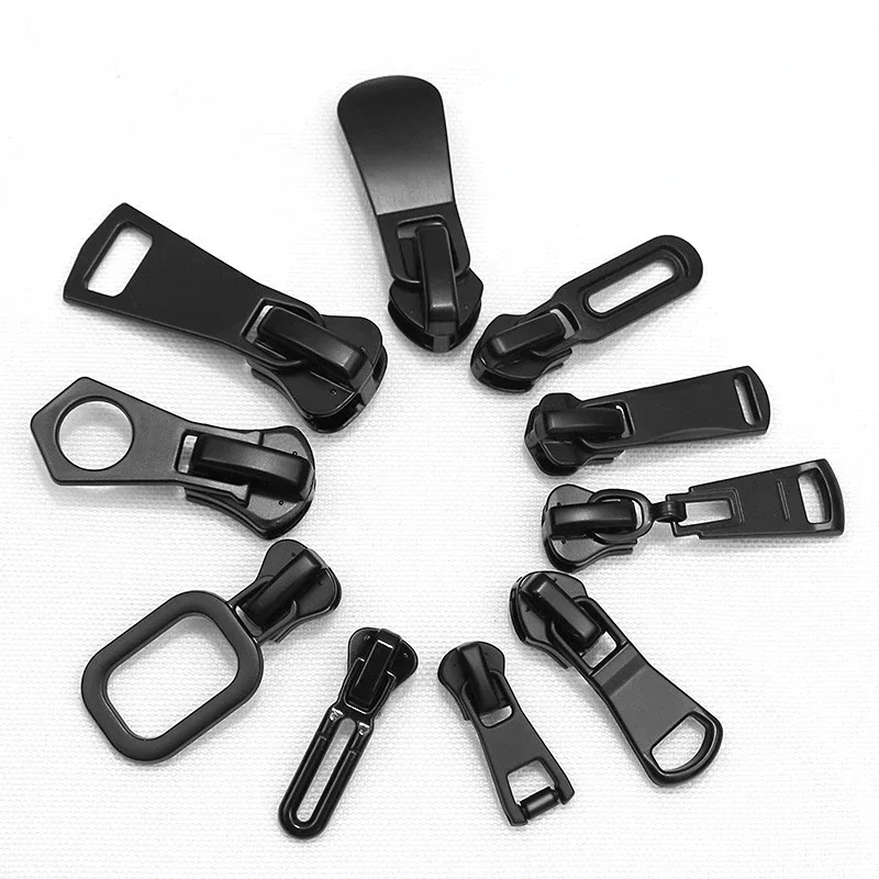 5PCS 3#/5# Zipper Sliders Auto Lock Metal Matte Black Zipper Sliders for Metal/Nylon/Resin Zippers DIY Sewing Supplies