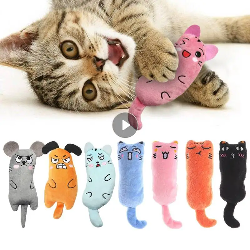 Catnip Toys Thumb Plush Pillow Teeth Grinding Bite-resistant Pet molar toys Teasing Relaxation Cat Chew Toy Pet Accessories