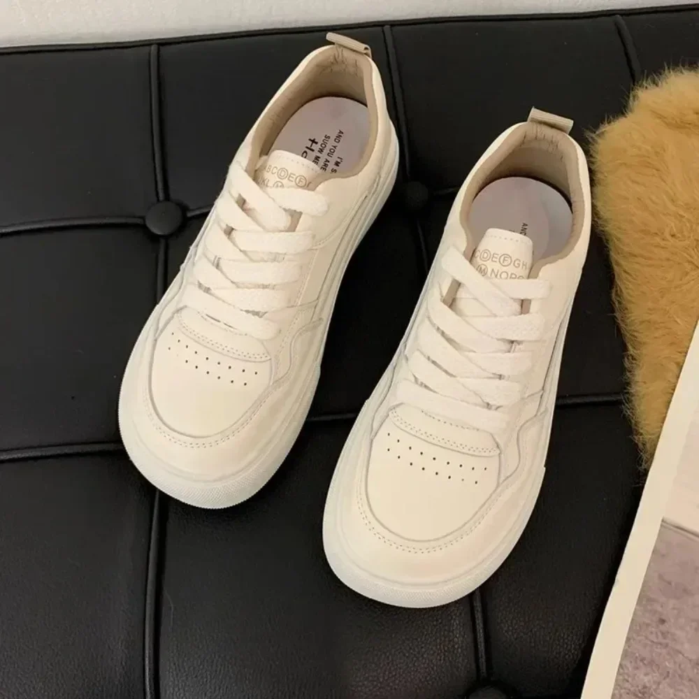 Little White Shoes Women Sneakers Zapatillas New Breathable Genuine Leather Women\'s Shoes Casual Sports Board Shoes Sneaker