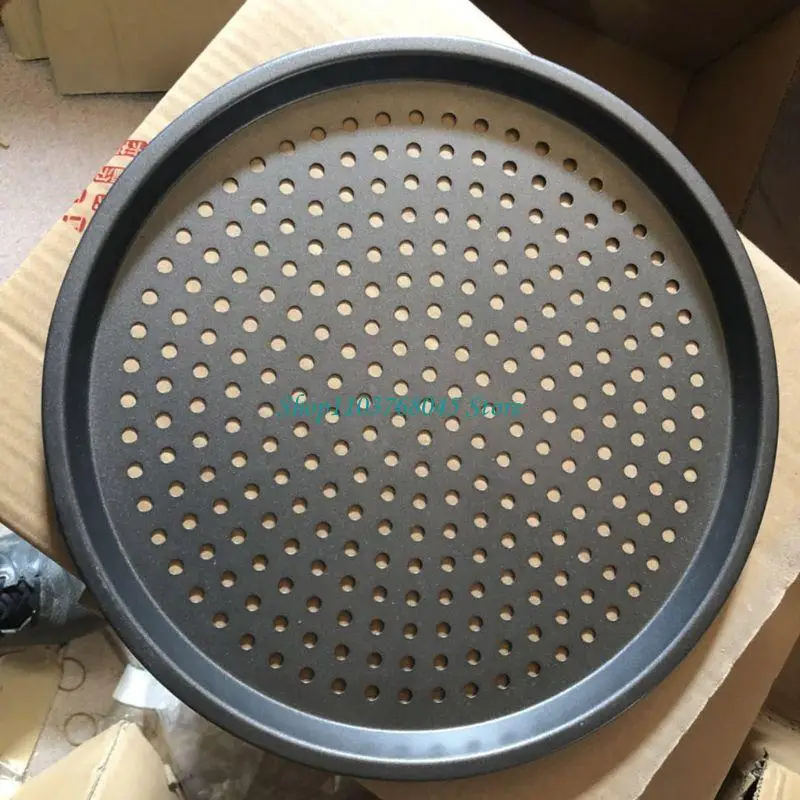 R53F 9/10/11/12 Inch Baking Pizza Pan with Holes Carbon Steel Nonstick Kitchen Cooking Tools Pancake Oven Accessories