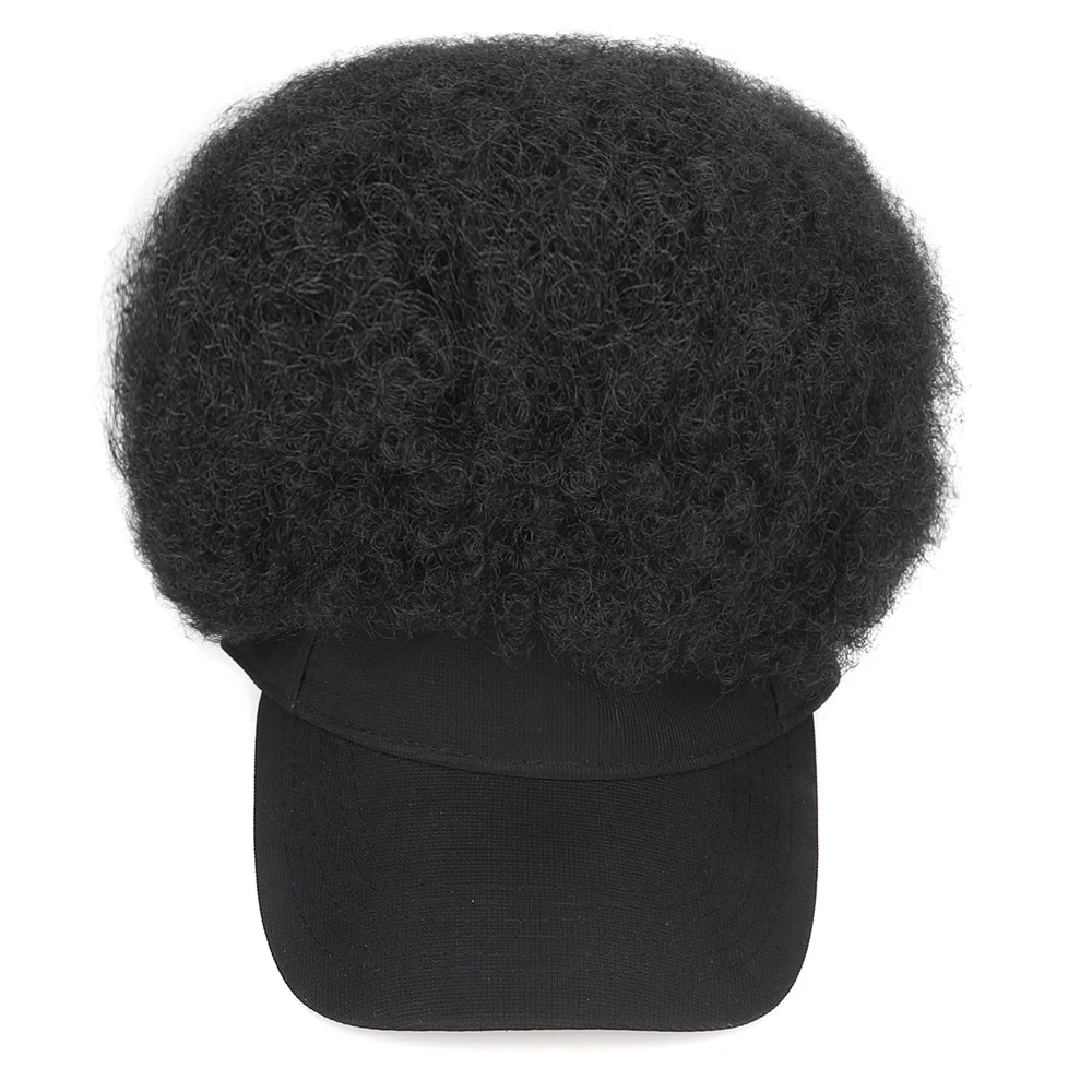 شعر مستعار أفرو قصير للرجال، غريب مجعد أسود قابل للتنفس، قبعة للحفلات التنكرية، مظهر طبيعي #6