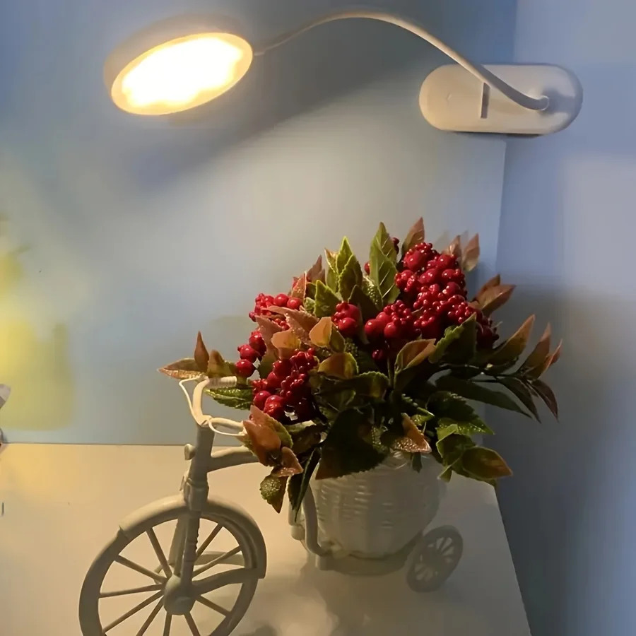 مصباح طاولة USB مصباح مكتبي قابل لإعادة الشحن مع مشبك سرير قراءة كتاب ضوء ليلي LED يعمل باللمس 3 أوضاع يعتم ضوء حماية العين