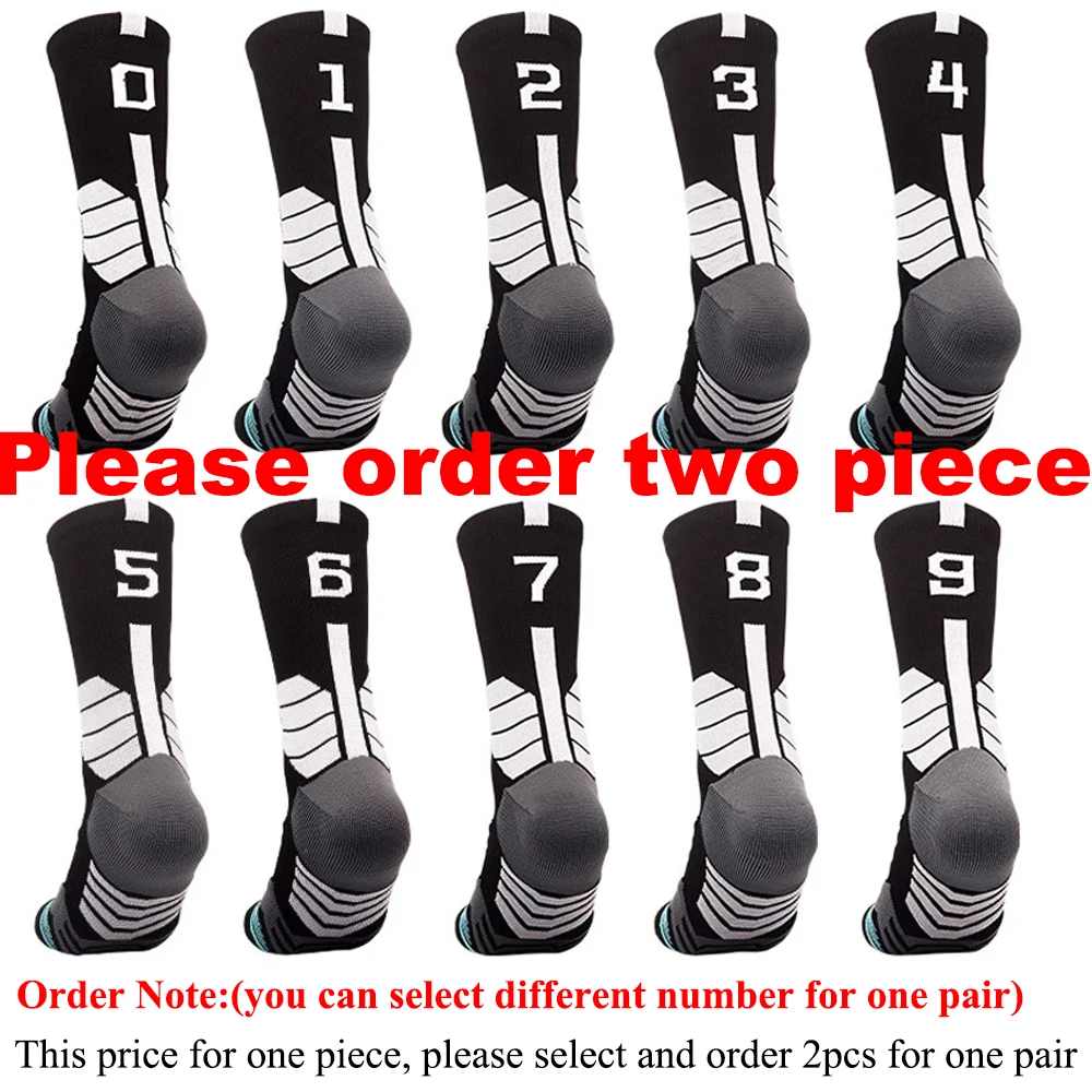 

Sports Basketball Socks Professional 1pc Football Sock Men's Cycling Soccer Socks Running Sock Calcetines Customized Number 0-9