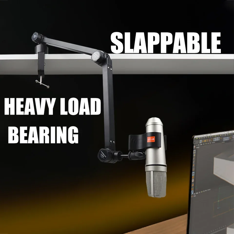 Adjustable 25KG Load-Bearing Condenser Handheld Microphone Stand with Desktop Cantilever Design