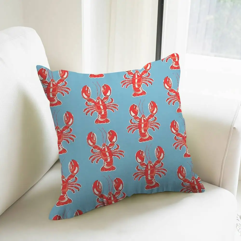Чехол для подушки с красным узором лобстера, наволочка, декор, наволочка с принтом, чехол для дивана