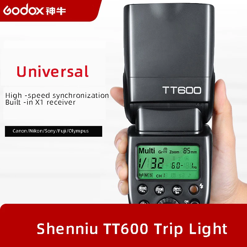 

GODOX TT600 GN60 Flash Light Master Slave Speedlite 2.4G Wireless System for DSLR Camera Canon Nikon Pentax Olympus Fuji Sony