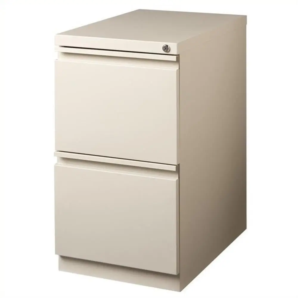 ##Mobile Metal Filing Cabinet 2 Locking Drawers Letter-Size 20in Deep Beige Office Storage, Customized