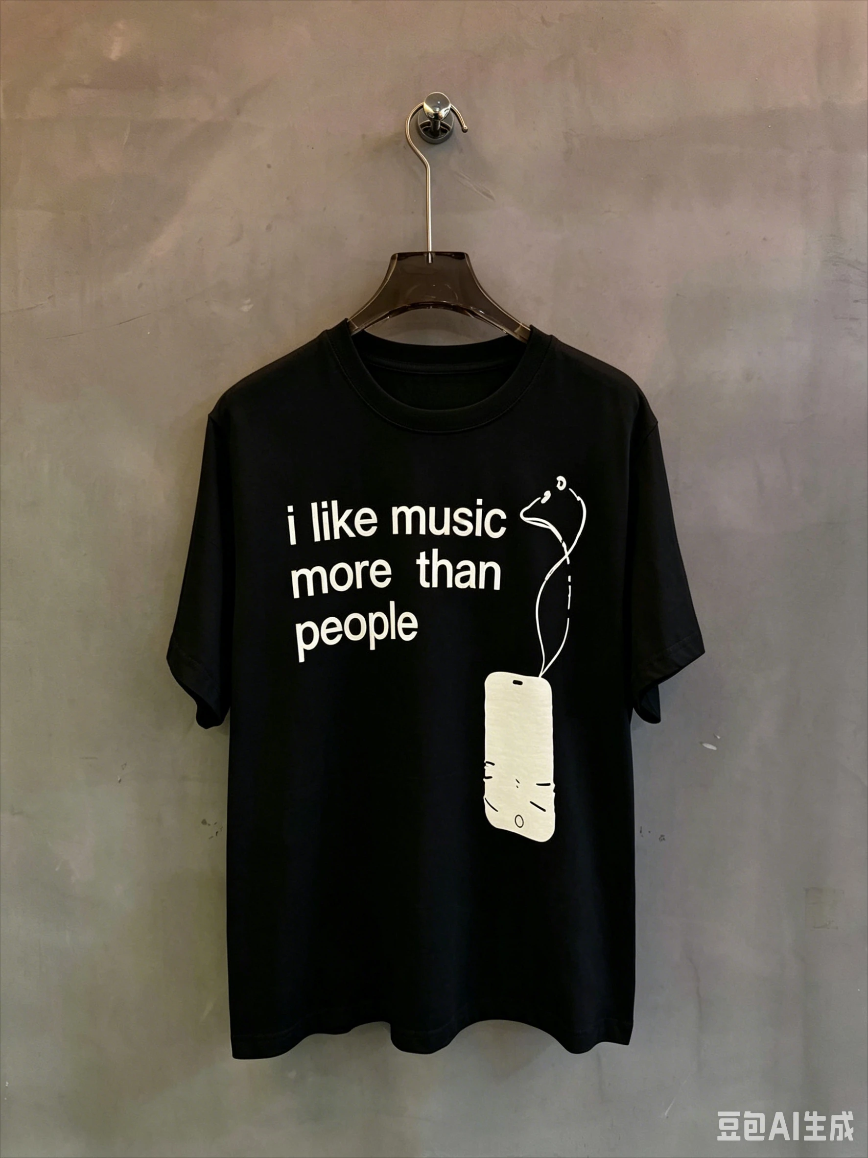 Protocol Index TALK - A Niche American Casual Brand Featuring Minimalist Music Slogan Short-sleeved Pure Cotton T-shirt for Men