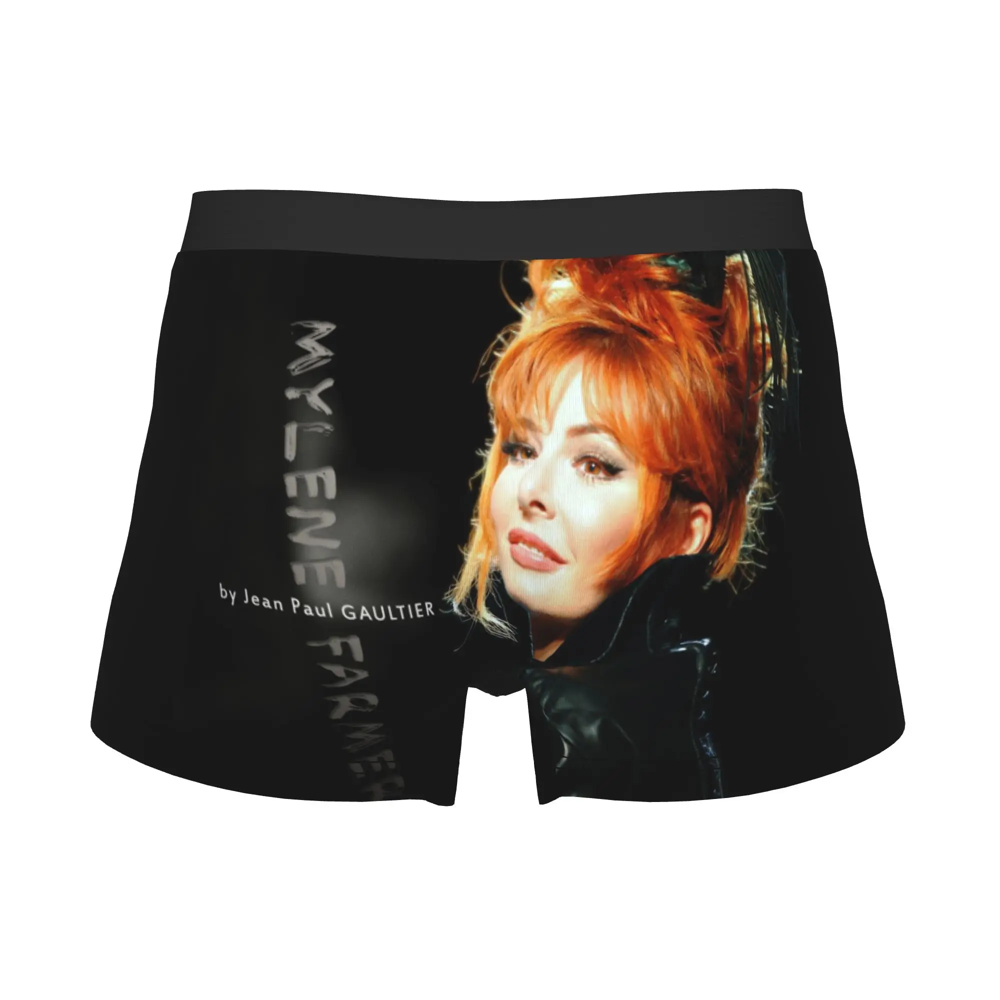 French Singer Mylene Farmer Boxers Shorts Men's  Briefs Underwear Novelty Underpants