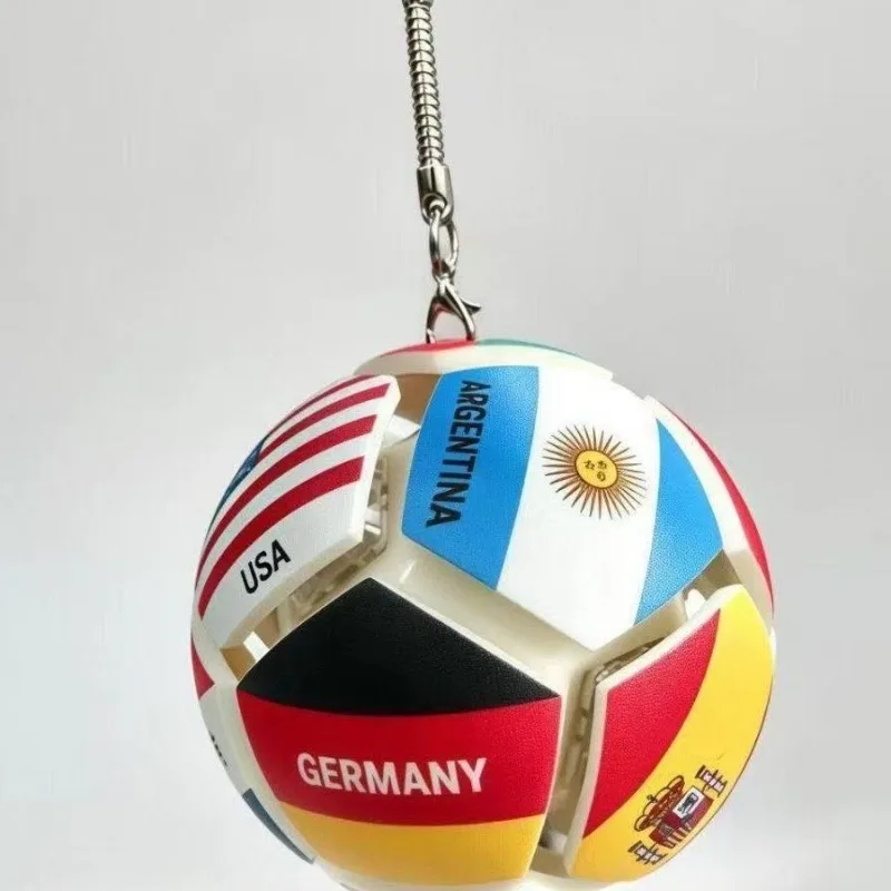 

Football Fidget Keychain With Country Flag Buttons Stress Relief Toy Fan Souvenir Small Daily Gift Accessories