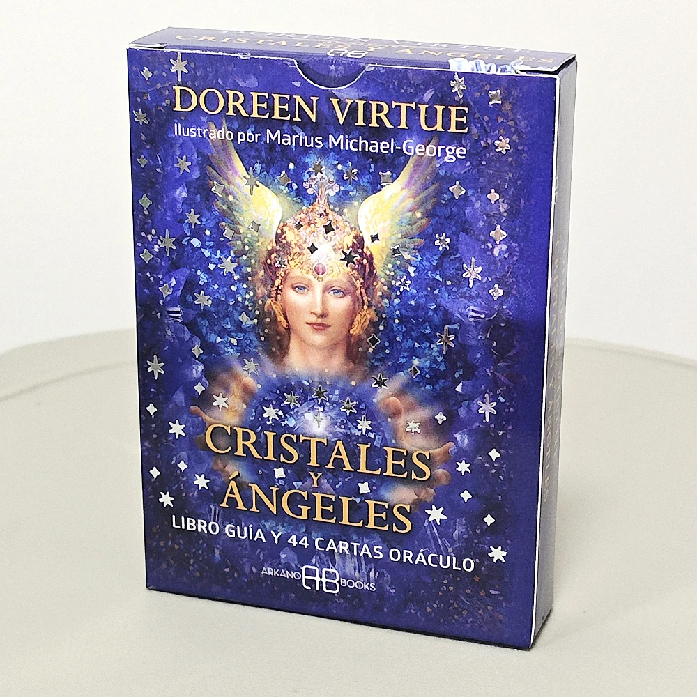 10.5*7.5cm Crystal Angels Oracle Deck 44 Pcs Oracle Cards Spanish Edition