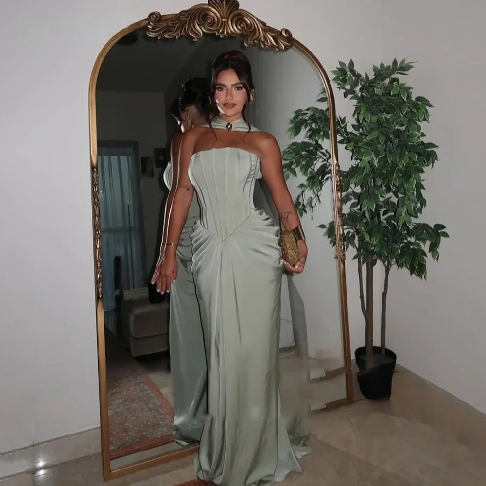 

Arabian Night Elegant Evening Dresses Strapless Party Dresses Satin Stylish Prom Gowns Customized Luxury robes de soirée 2025