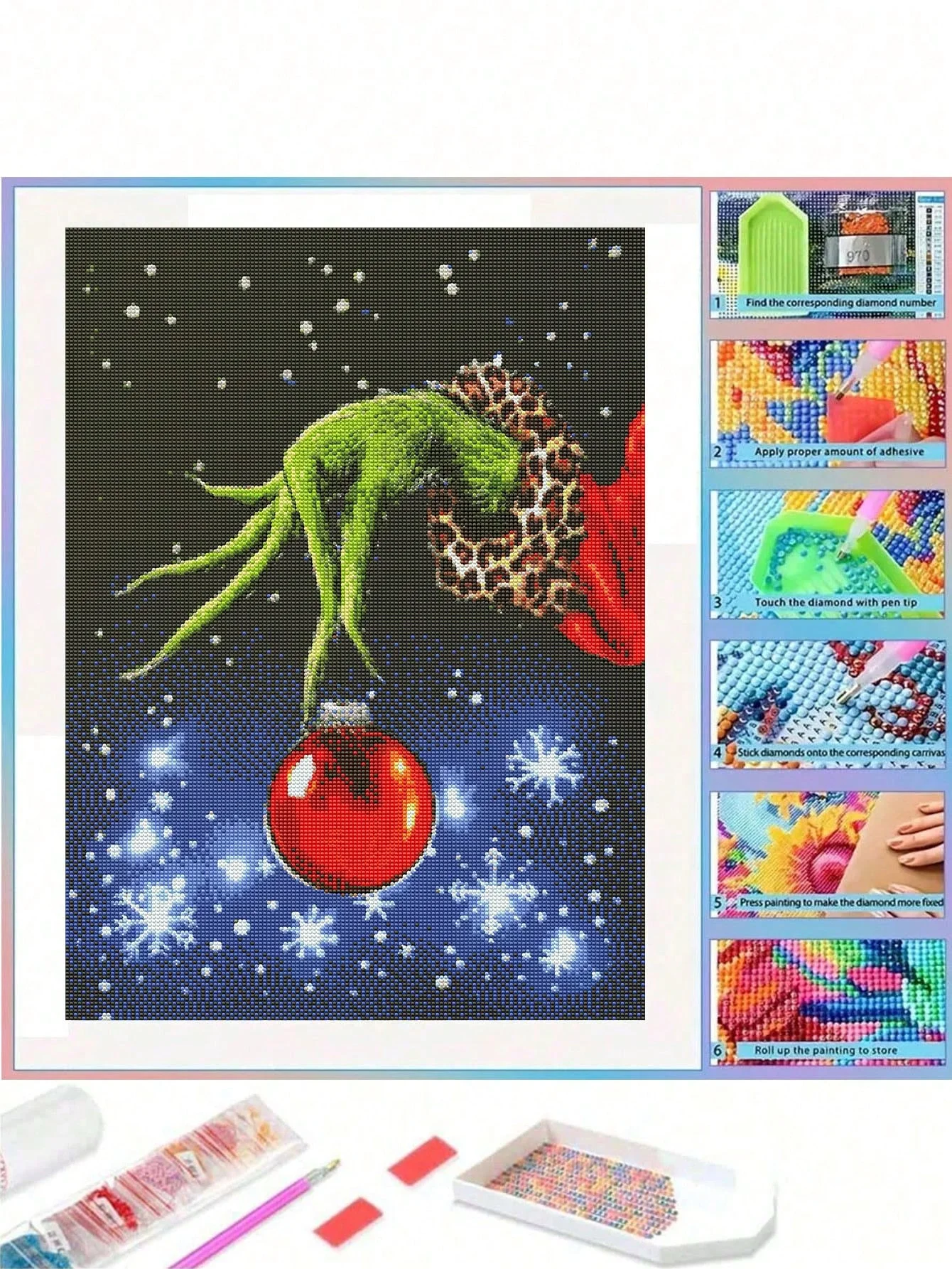 1PC Christmas 5D Diamond Painting Set, DIY Handmade Art, Exq