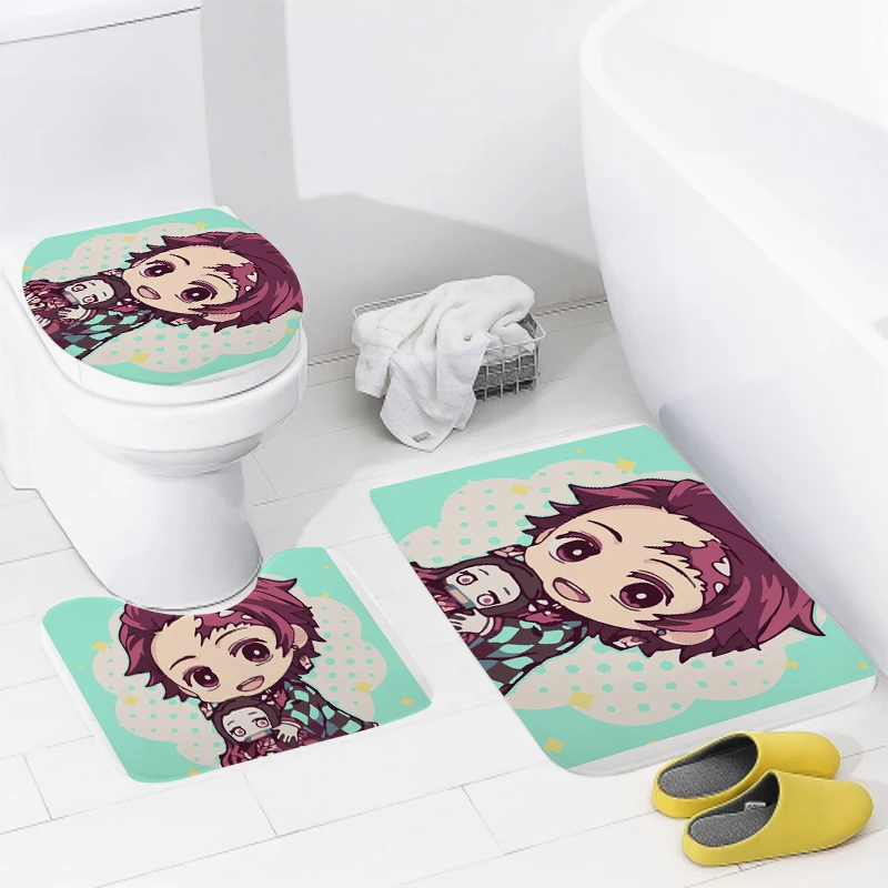 home bathroom floor mats Anime animal style Bath Foot mat modern bathroom accessories rug Toilet mat Bathtub anti-slip carpet