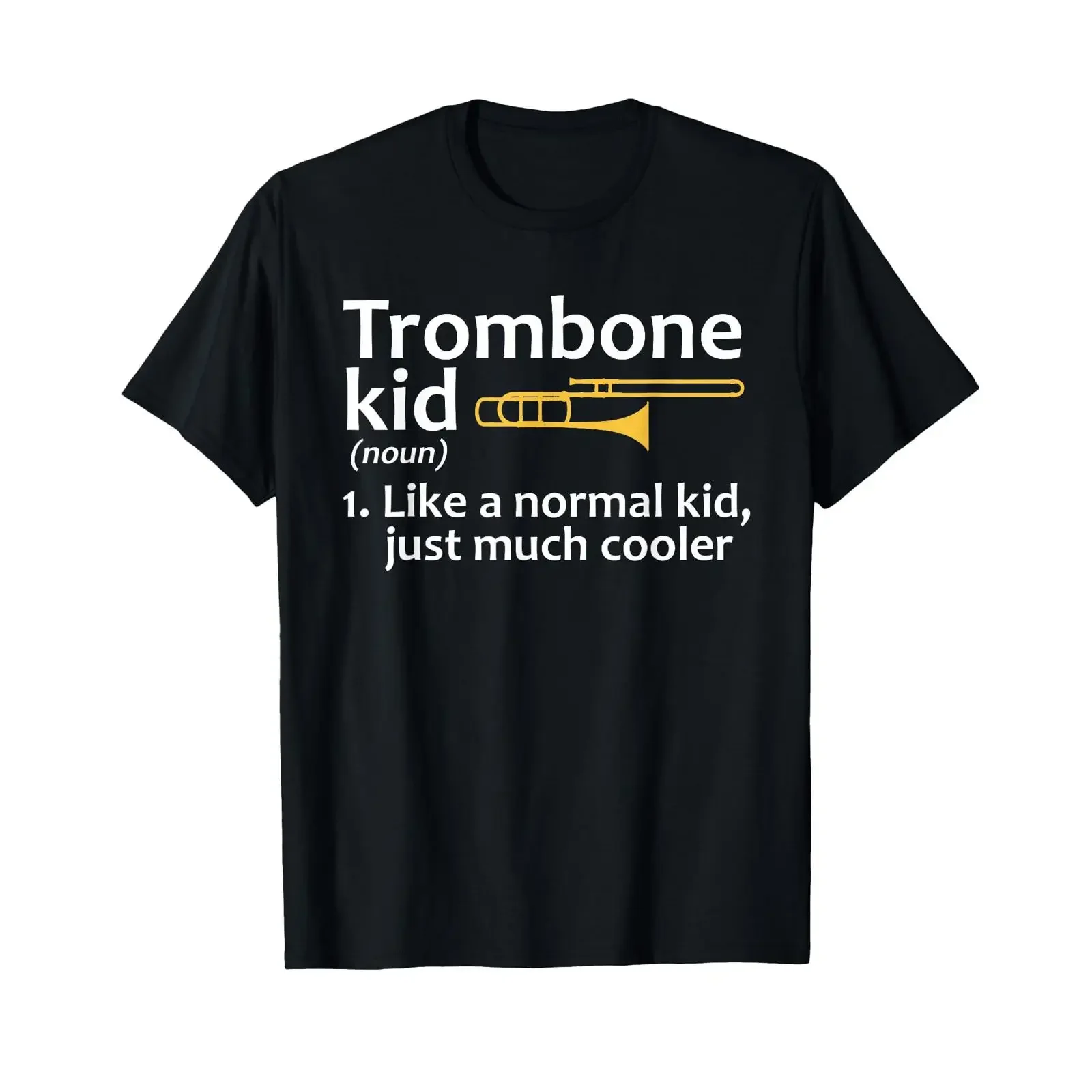 Trombone Art for Kids Boys Girls Instrument Player T Shirt vintage Washed graphic Versatile Casual homme Breathable Stretched