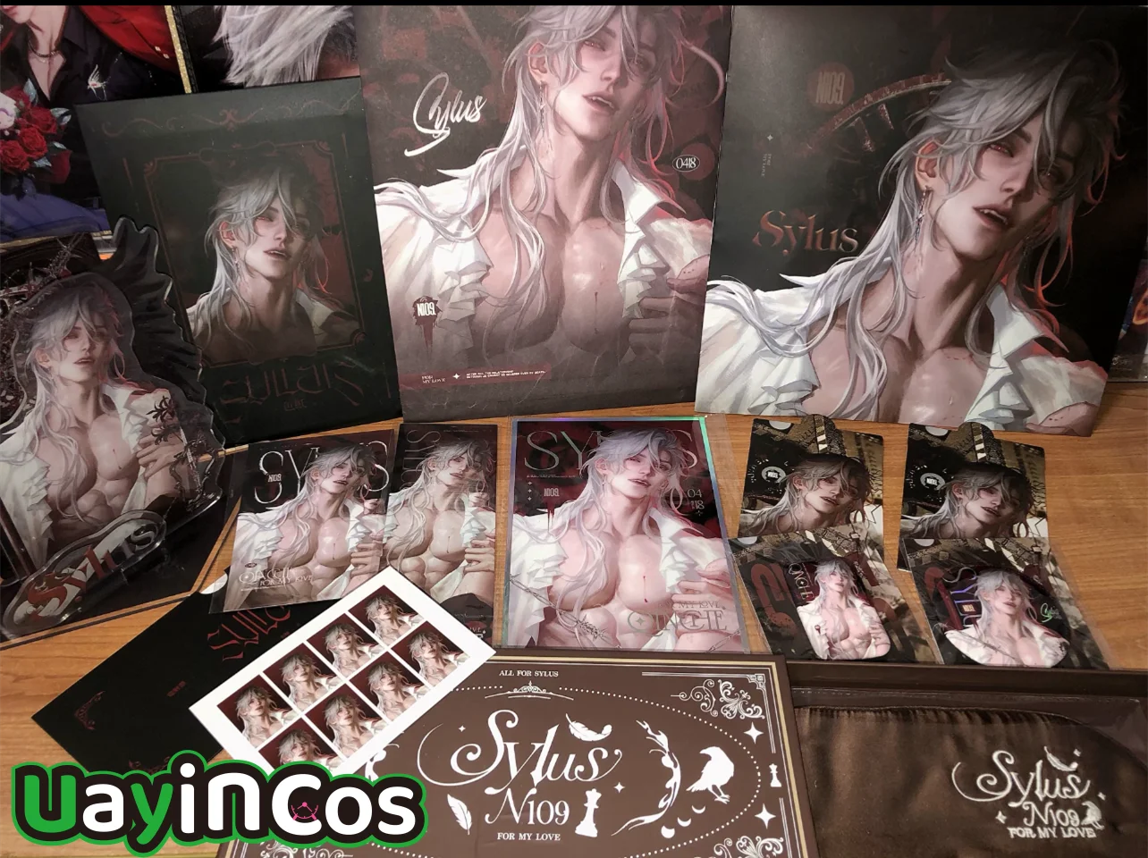 In Stock Official Love and Deepspace Sylus 0418 Happy Birthday Series All For Qinche Badge Scarf Eyeshade Laser ticket Postcard