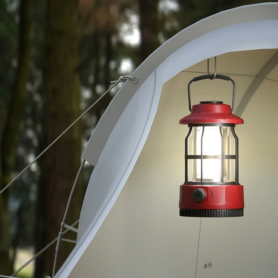 New Retro Camping Lantern Portable USB-C Rechargeable Outdoor Tent Light Gift for Camper