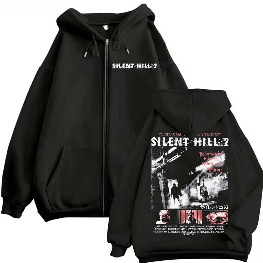 Silent Hill 2 Hooded Zipper Men's and Women's Jackets, Hip-hop Street Style Zipper Hoodie, Daily Wear Jacket