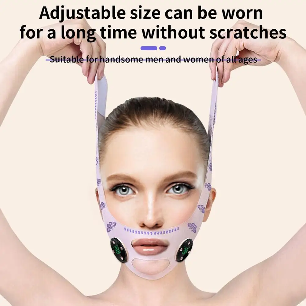 New EMS Facial Lifting Beauty Massager V Line Lifting Double Electric Shaping Facial USB Reduce Chi Slimming Strap Mask Cha E3N3