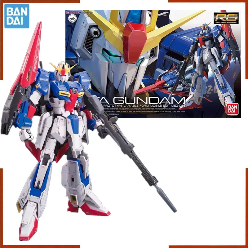 Bandai Gundam Modèle Kit RG 1/144 MSZ-006 Zeta Z Gundam Anime Figurines Collection Mobile trempé Jouets pour Garçons Cadeaux