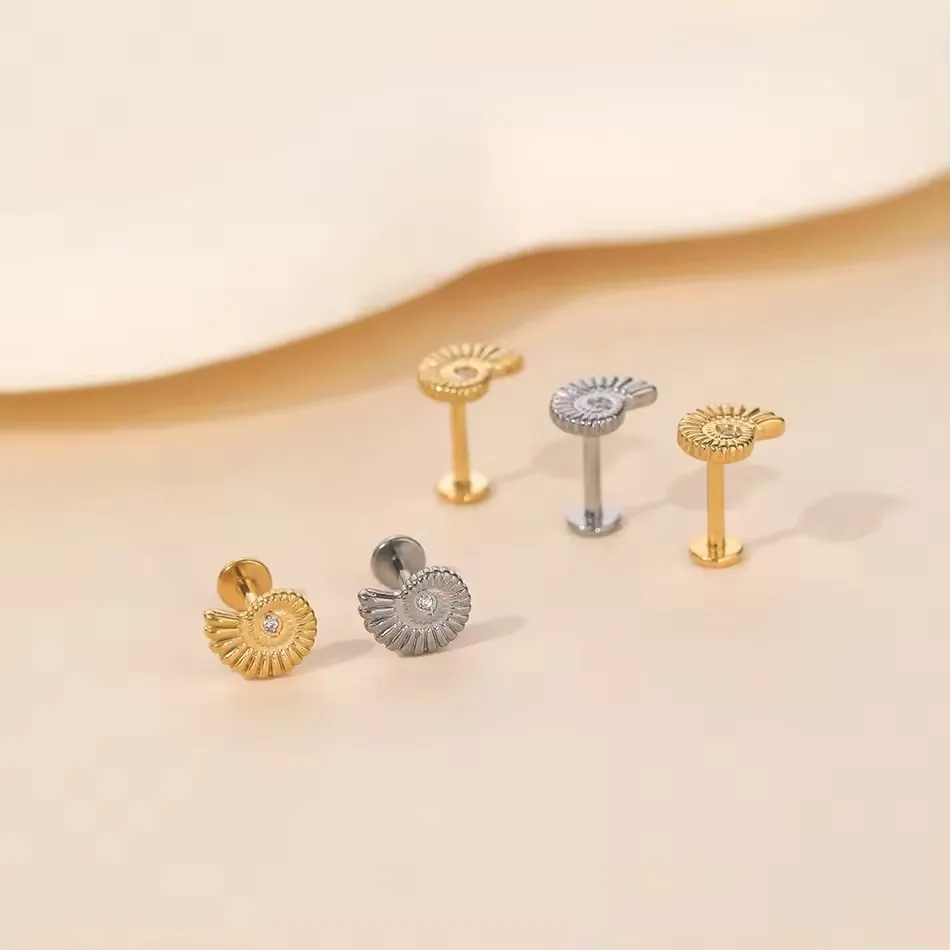 5Pcs/lot G23 Titanium Labret Piercing Lip Stud Tragus Zircon Earring for Women Ear Cartilage Tragus Internal Thread Body Jewelry