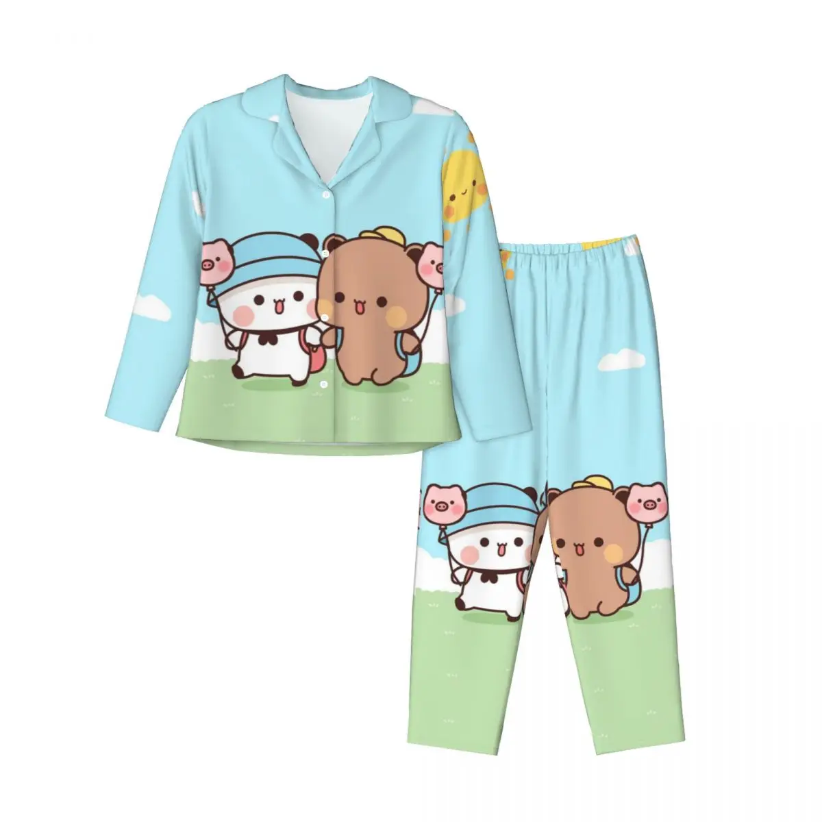 Panda Bear Hug Bubu Dudu Women's Pajamas Sets Woman 2 Pieces Pajamas Female Couples Loungewear Suit Home Clothes