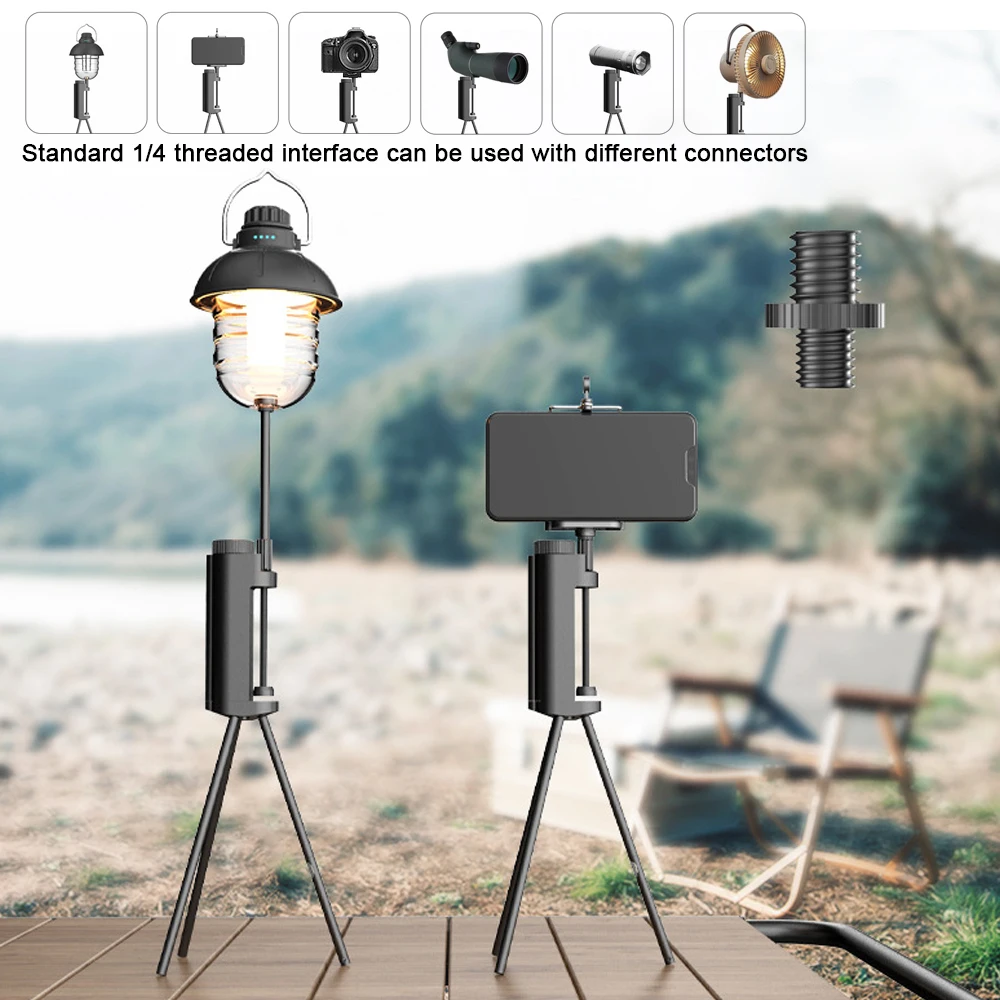 Lightweight Aluminum Alloy Light Holder Lamp Stand Outdoor Lamp Holder with Tripod Multifunctional Lamp Rack Camping Accessories