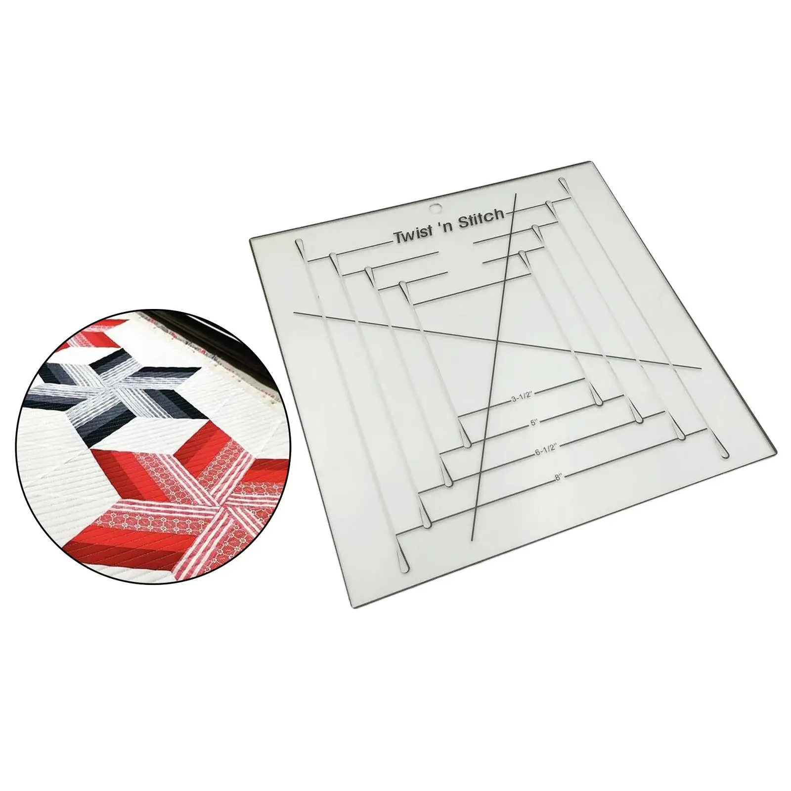 قالب اللحف لتقوم بها بنفسك صياغة اللحاف المرقعة نمط هندسي صنع تويست ن غرزة حاكم 3.5 ، 5 ، 6.5 ، 8,10 ''ستنسل