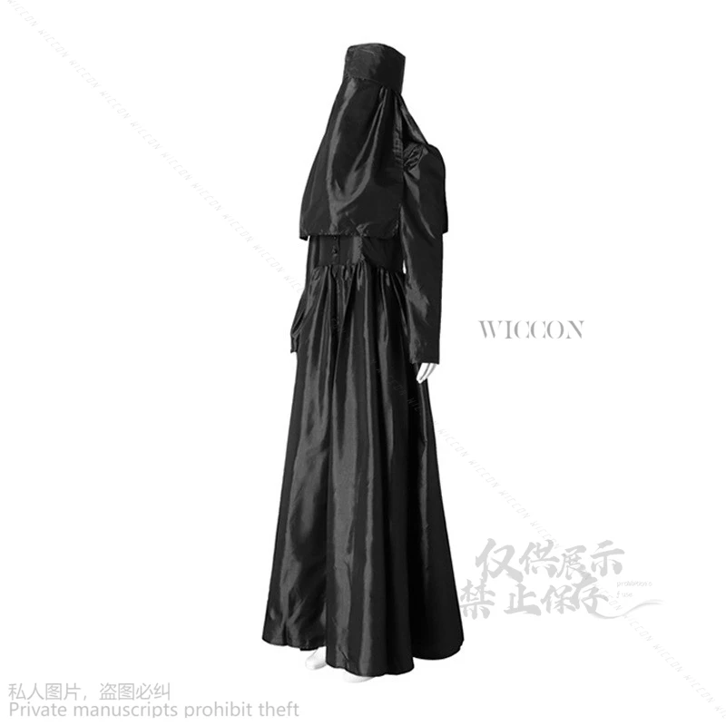 Evil Village Donna Beneviento Anime Game Cosplay Costume Women Black Long Dress Horror Nun Halloween Carnival Party Suits Lolita