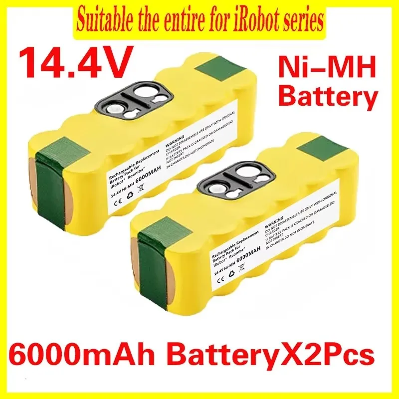 

14.4V Battery For iRobot Roomba 6000mAh Battery For iRobot Roomba 500 600 700 800 900 series 14.4 V 620 650 770 780 580 Battery