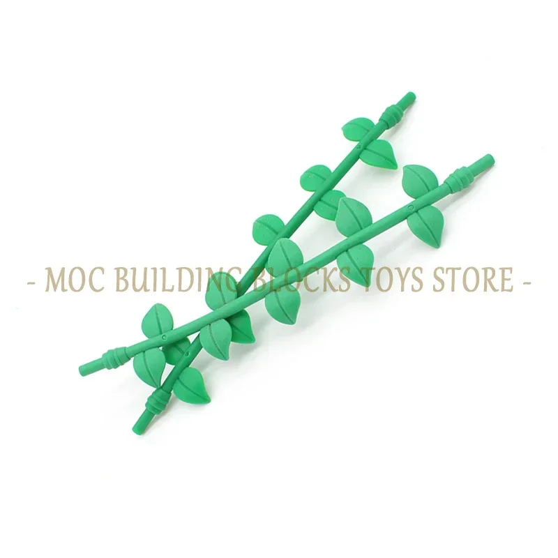 MOC Parts 16981 Plant Vine 16L with Leaves Flexible Rubber Timbo Enlighten Building Blocks Bricks Compatible Assembles Particles