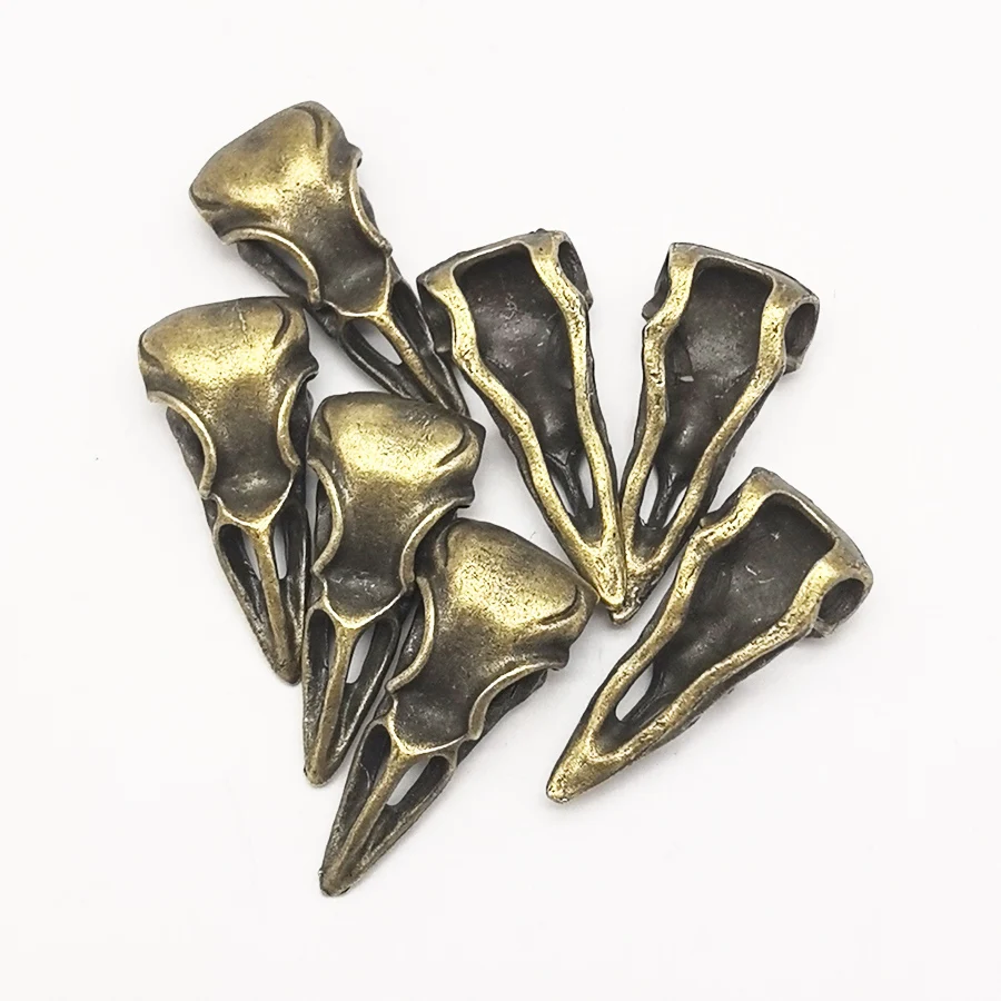 7pcs Scary Head Alloy Skull Charms Pendant Bird Head  Jewelry Making Necklace Vintage Gift Bohemia  Antique Bronze 32*14*10mm