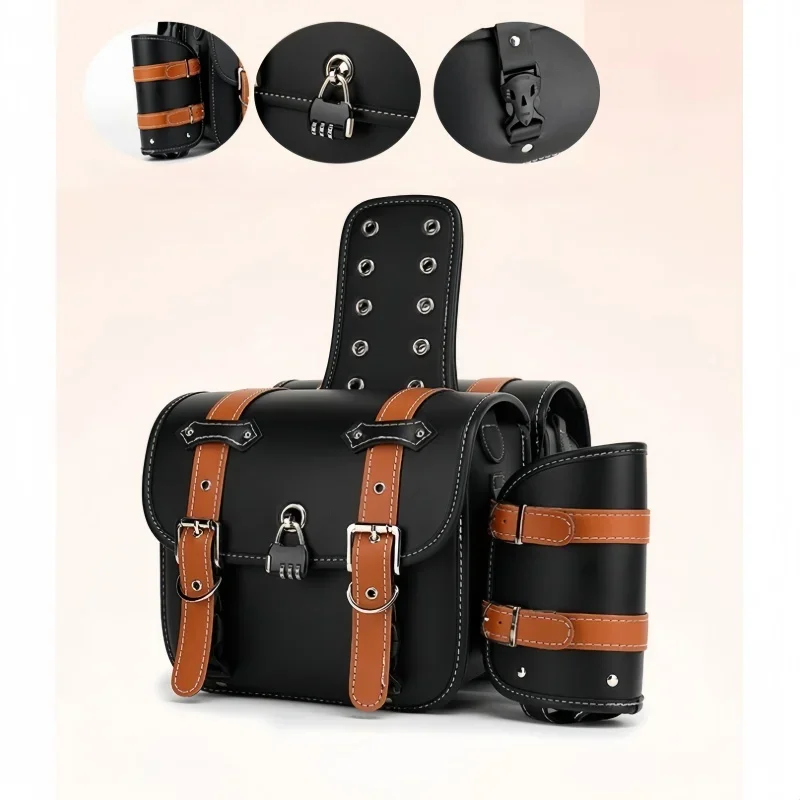 

Retro Motorcycle Saddlebag Large Capacity Motorbike Side Bags Storage Tool for Harley Sportster XL 883 1200 Honda/Yamaha/Suzuki