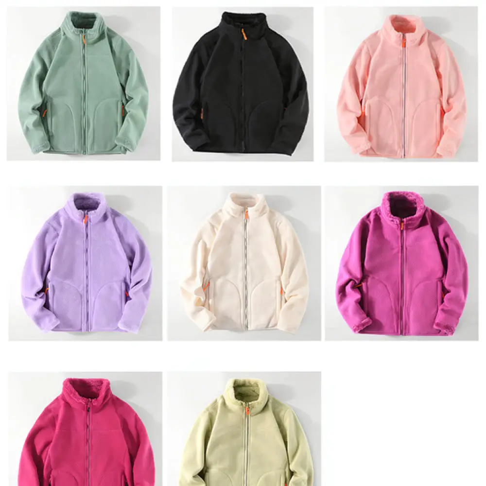 Mens Winter Fleece Jacket Reversible Lambswool Coat Hooded Pullover Thermal Casual Outdoor Sports Windproof Soft Warm Outerwear