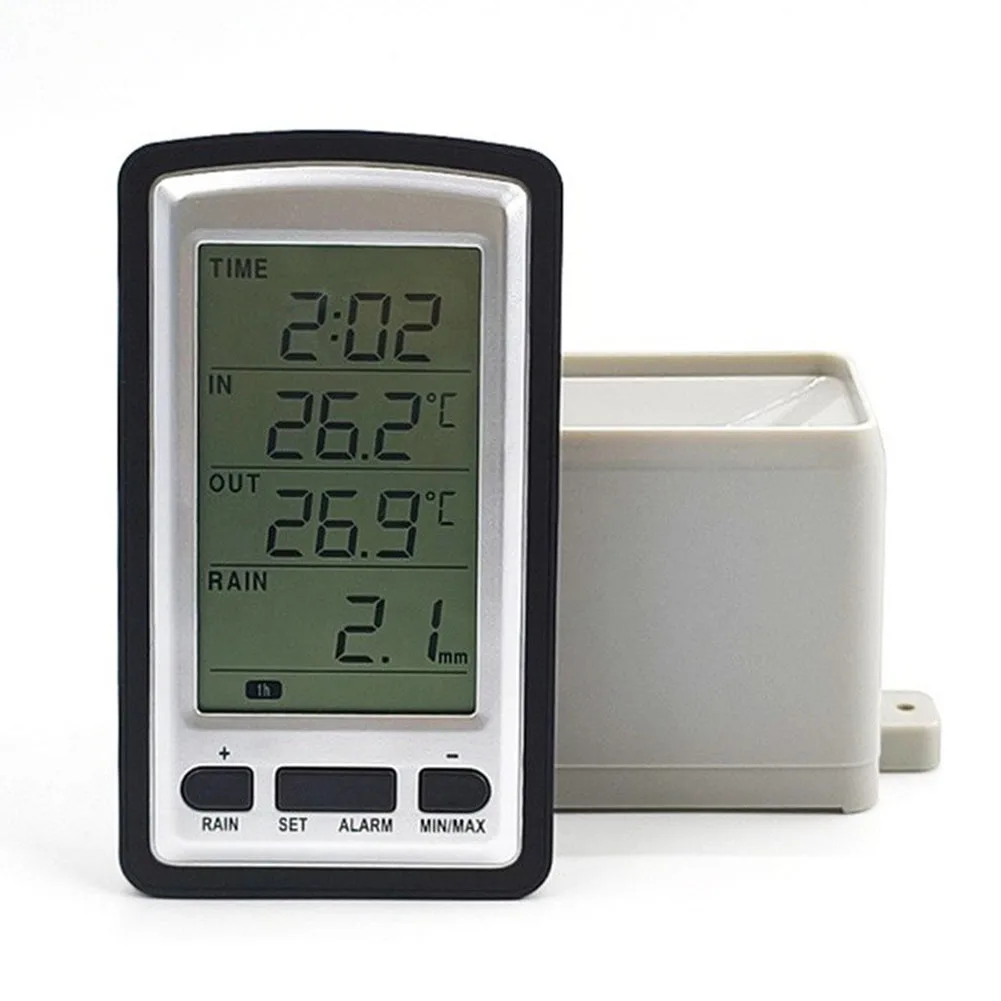 Digital Wireless Rain Gauge Weather Station RCC Transmission Indoor Outdoor Temperature Monitor For Home Garden Meteorological T