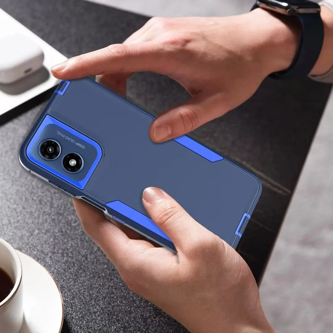 Heavy Duty Shockproof Dustproof Rugged Defender Protective, 2 in 1 Bumper Cover For Moto G Play 4G 2024 Phone Case