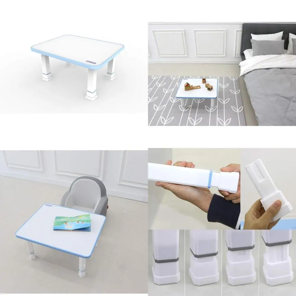 

Adjustable Height Kids Table for Play, Reading, and Snacks - White/Blue