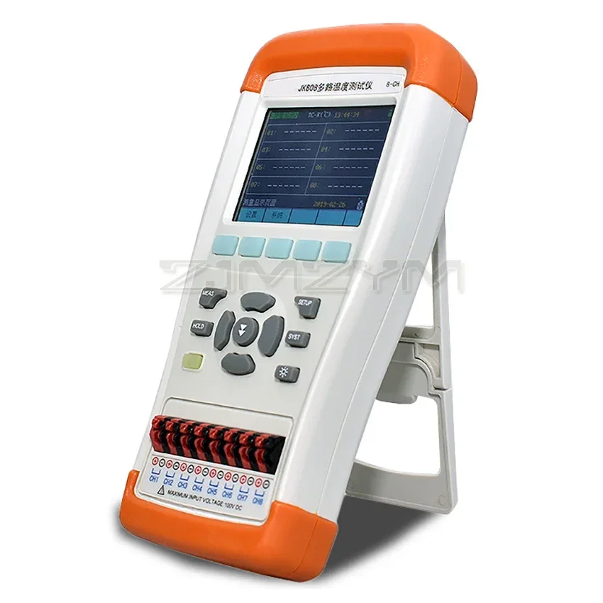 JK804/JK808 Handheld Multi-Channel Temperature Tester 4-8 Channel Temperature Tester Thermocouple Temperature Recorder