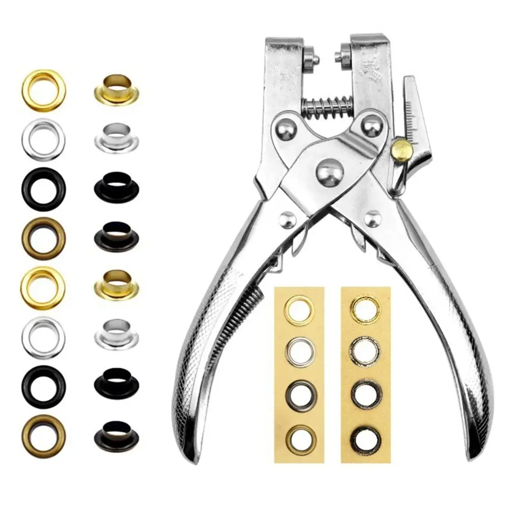 

Dual-Purpose Eyelet Hole Punch Pliers Kit Labor-saving with 100/200Pcs Grommets Eyelets Punching Grommet Eyelet Pliers Kit