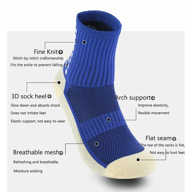 Anti-slip Football Socks Non-slip Soccer Basketball Tennis Outdoor Sport Socks Grip Cycling Riding Men Socks