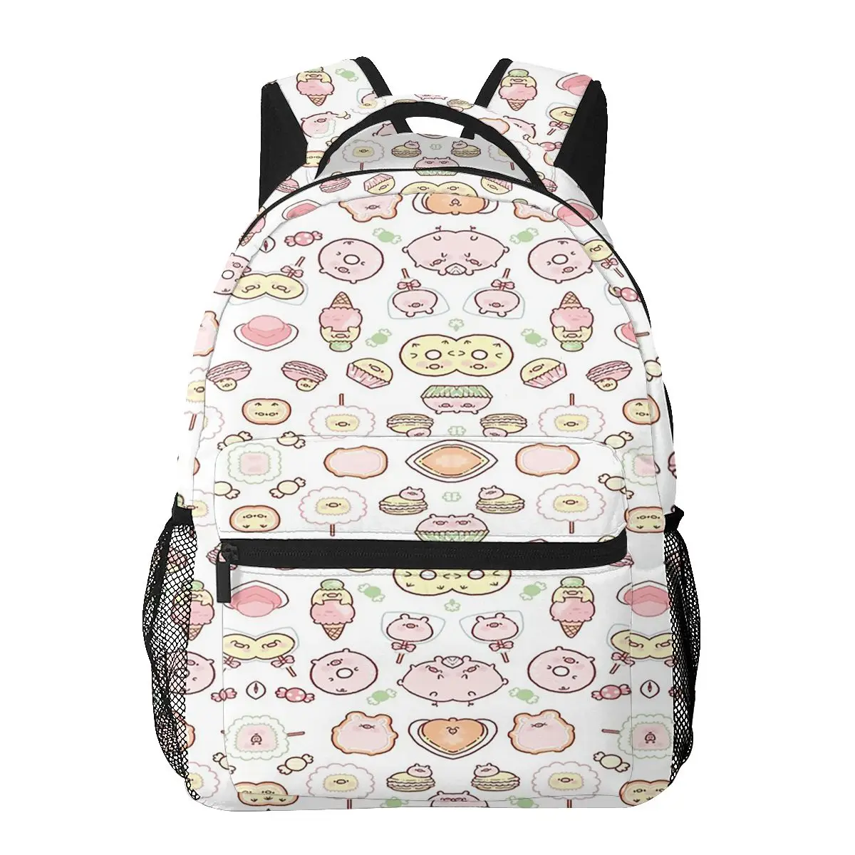 Doces Padrão Mochilas Escolares para Meninos e Meninas, Estudantes Bookbag, Mochila De Viagem Dos Desenhos Animados, Bolsa De Ombro, Grande Capacidade