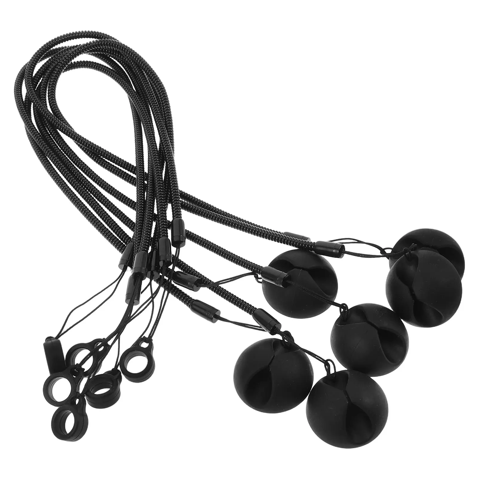 6Pcs Retractable Elastic Pen Leash Spring Stylus Tether 17 Inch Clip-on Pen Holder Silicone Base Tablet Clipboard Desk