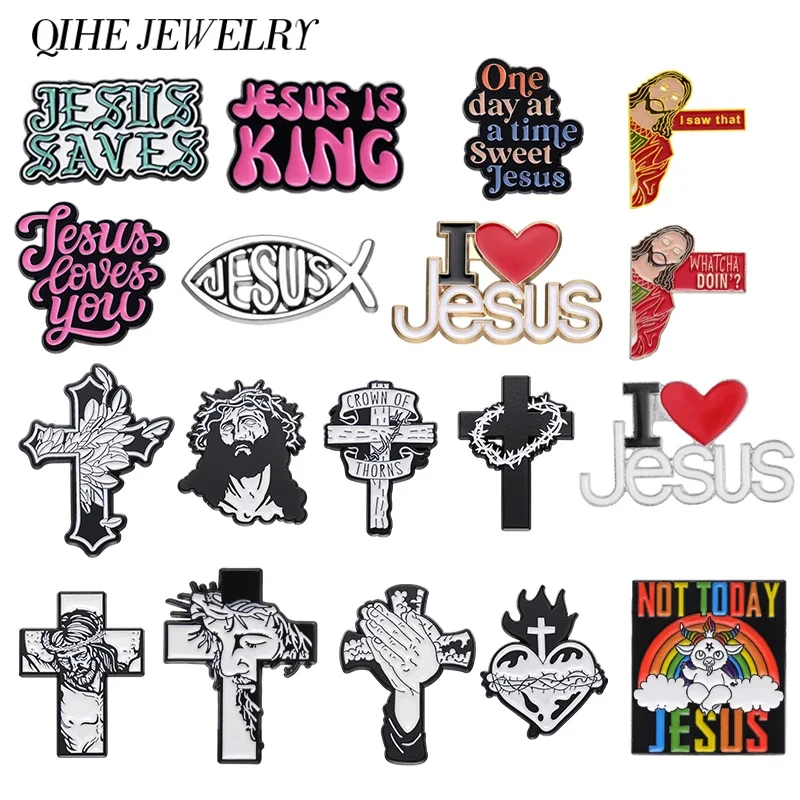 

Jesus Christian Collect Enamel Pin Decorative Backpack Lapel Clothes Badges Accessories Gift Brooches Jewelry Wholesale