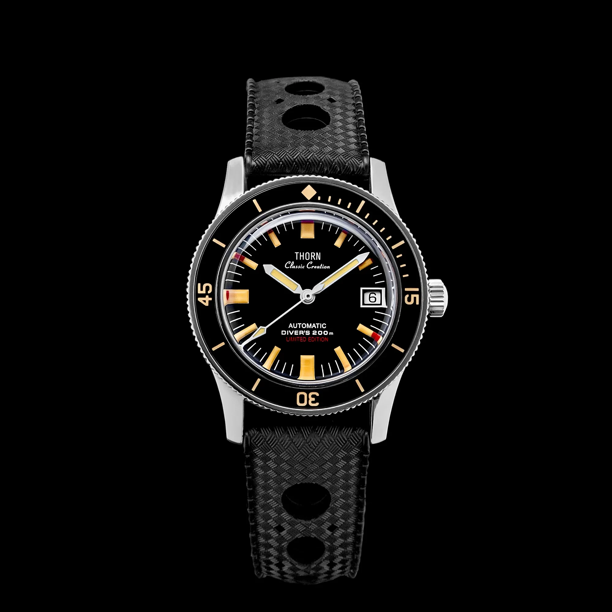 Thorn Titanium Case Vintage Watch 50-Fathoms PT5000 Movement 20ATM Waterproof Sapphire Glass Luminous 38mm Diver Watches