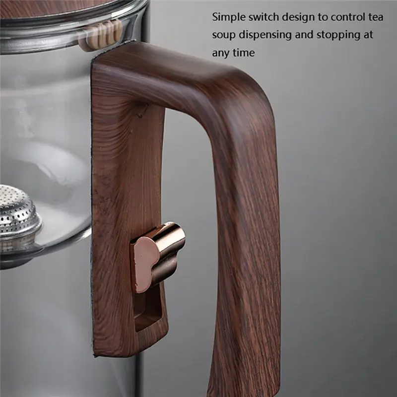 Hot Selling-720ML Glass Teapot Water Separation Inner Container One Click Magnetic Switch Tea Filtration Tea Pot Wood Handle