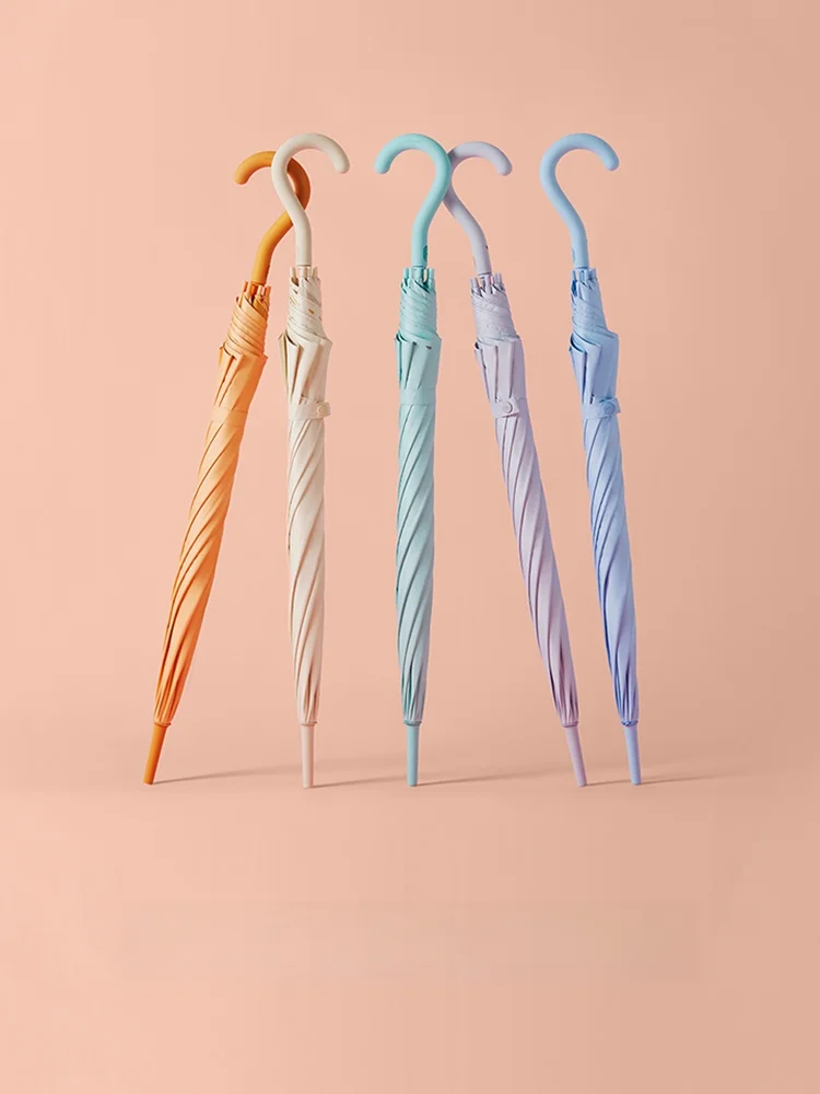 

Large Size Long Handle Umbrella Women's Capsule Sunshade Sunscreen Rain Umbrella Banana Leaf Brand Aluminum Alloy Sturdy